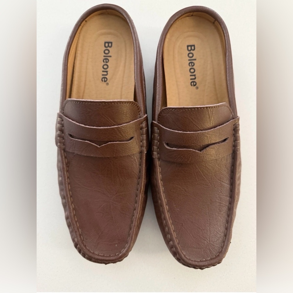 Men’s Boleone Brown 10M driving shoe with Penny style